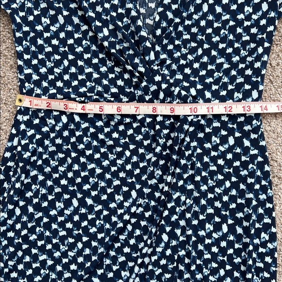 Banana Republic Navy and Light Blue Asymmetrical Dress—Size Petite Small - Picture 8 of 10